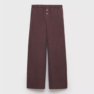 Zara Checkered Lace Trim Pants